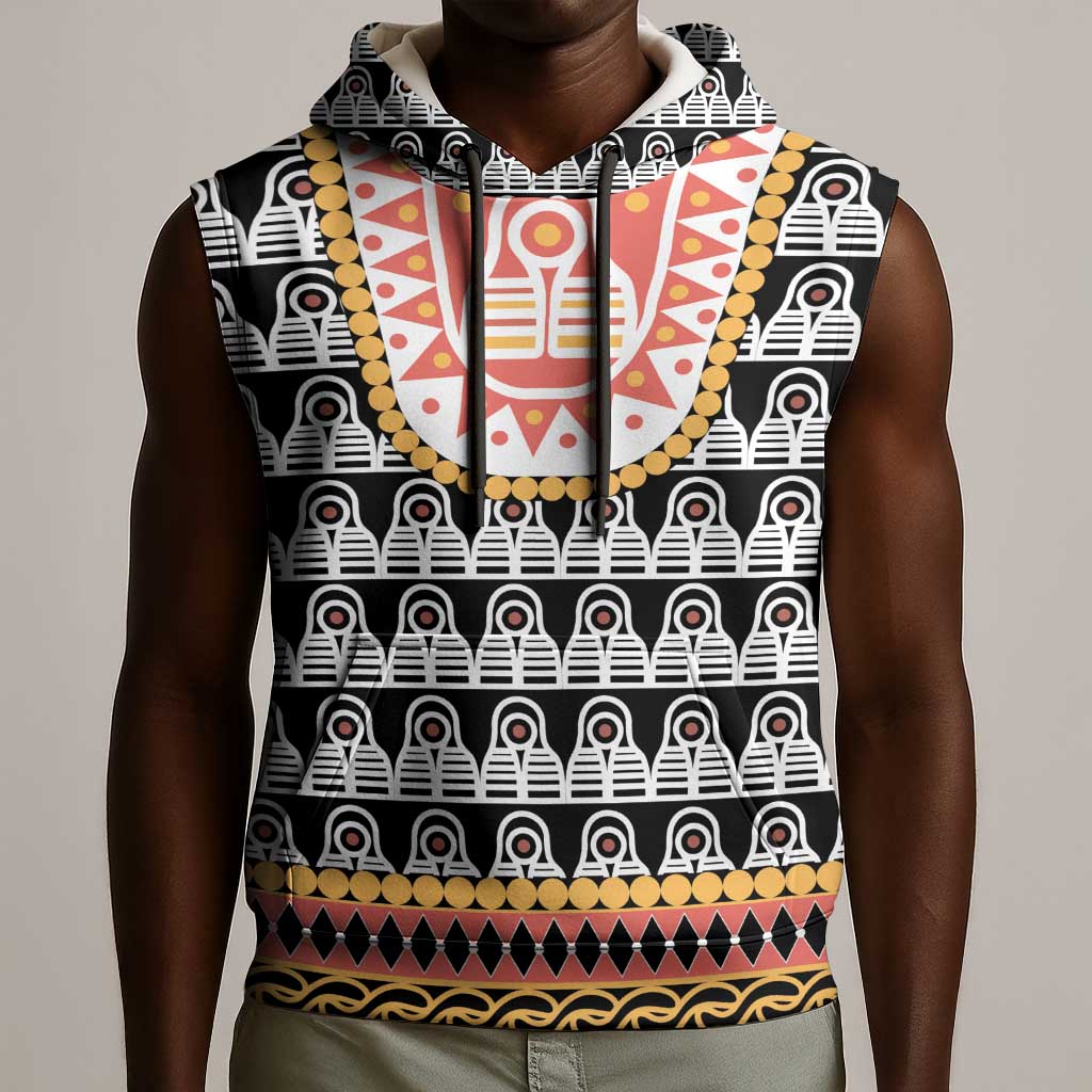 Cameroon Traditional Toghu Pattern Sleeveless Hoodie - African Pride