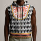 Cameroon Traditional Toghu Pattern Sleeveless Zip Hoodie - African Pride
