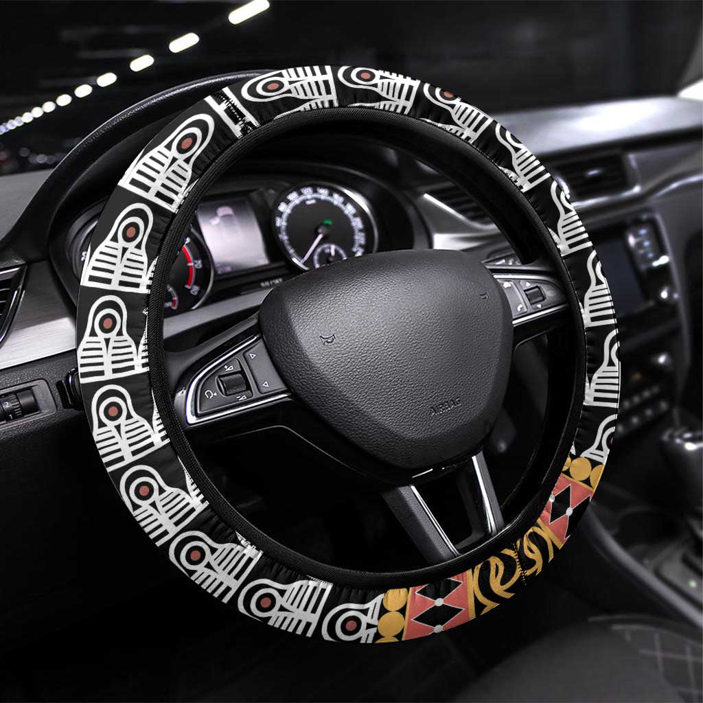 Cameroon Traditional Toghu Pattern Steering Wheel Cover