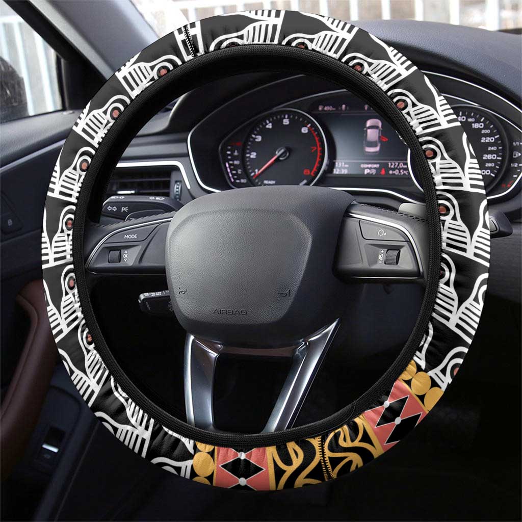 Cameroon Traditional Toghu Pattern Steering Wheel Cover