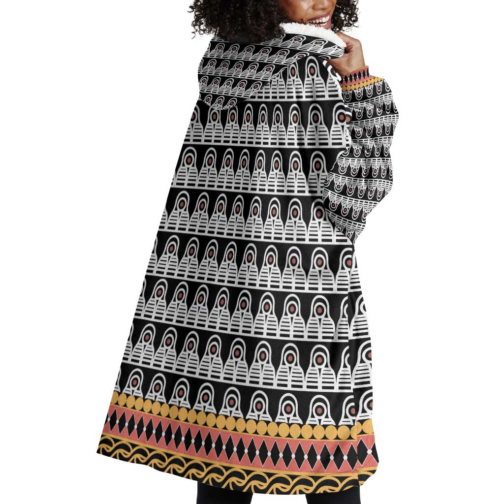 Cameroon Traditional Toghu Pattern Wearable Blanket Hoodie
