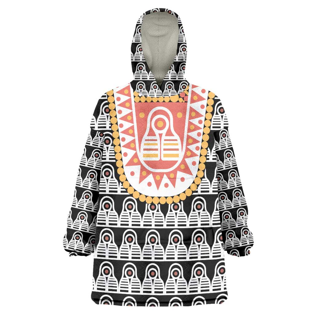 Cameroon Traditional Toghu Pattern Wearable Blanket Hoodie