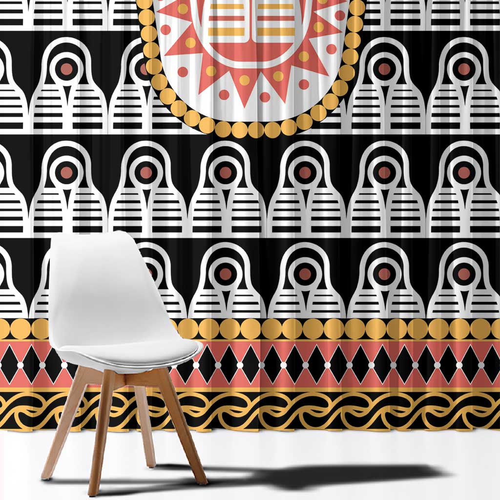 Cameroon Traditional Toghu Pattern Window Curtain