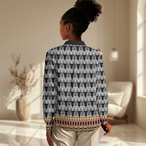 Cameroon Traditional Toghu Pattern Women Casual Shirt