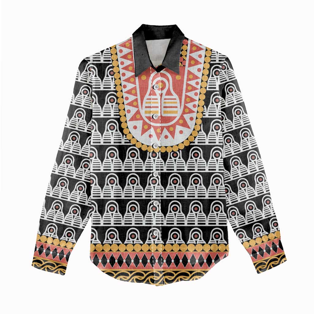 Cameroon Traditional Toghu Pattern Women Casual Shirt
