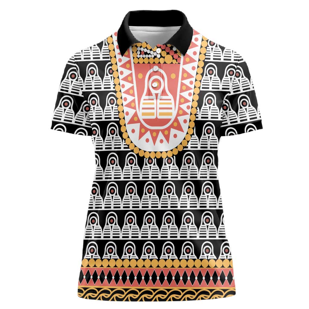 Cameroon Traditional Toghu Pattern Women Polo Shirt