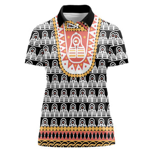 Cameroon Traditional Toghu Pattern Women Polo Shirt
