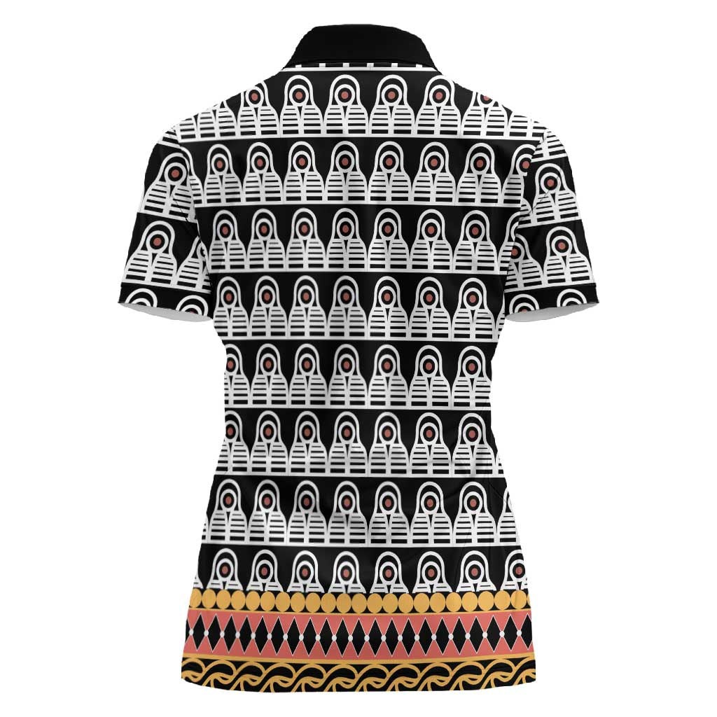 Cameroon Traditional Toghu Pattern Women Polo Shirt