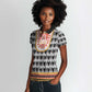 Cameroon Traditional Toghu Pattern Women Polo Shirt