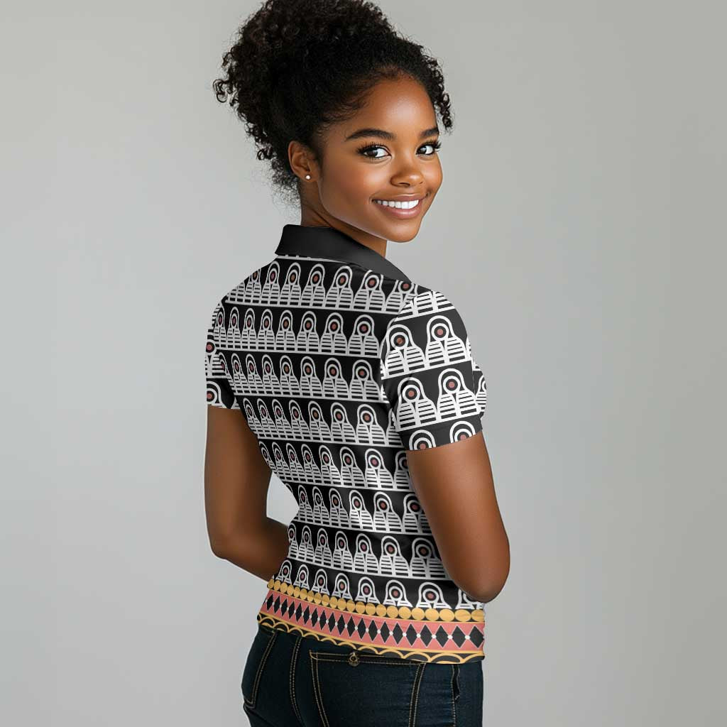 Cameroon Traditional Toghu Pattern Women Polo Shirt