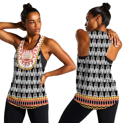 Cameroon Traditional Toghu Pattern Women Racerback Tank