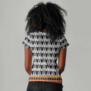 Cameroon Traditional Toghu Pattern Women V-Neck T-Shirt