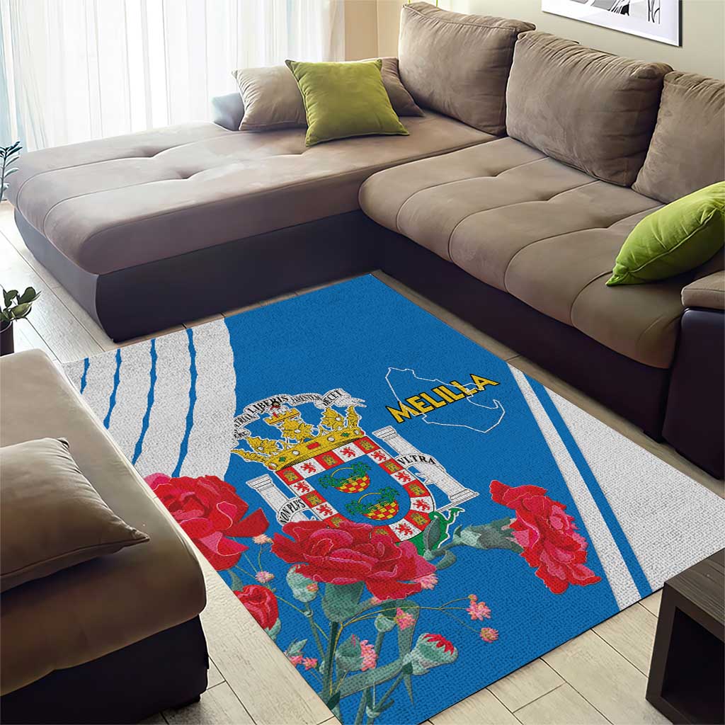 Melilla Spain Area Rug Coat Of Arms With Map
