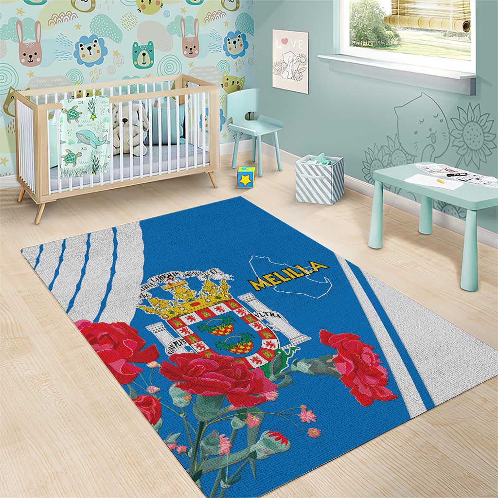 Melilla Spain Area Rug Coat Of Arms With Map