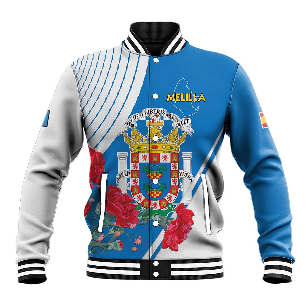 Melilla Spain Baseball Jacket Coat Of Arms With Map