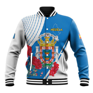 Melilla Spain Baseball Jacket Coat Of Arms With Map