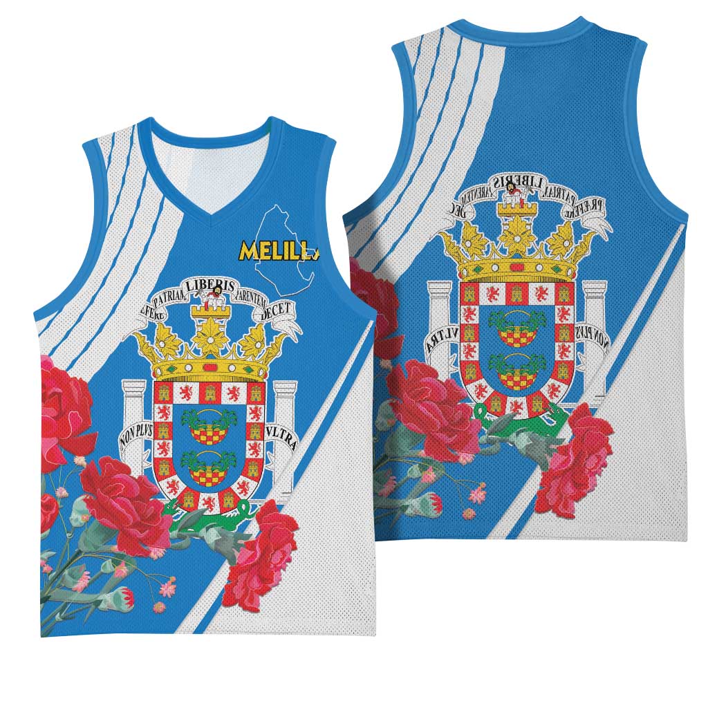 Melilla Spain Basketball Jersey Coat Of Arms With Map - African Pride