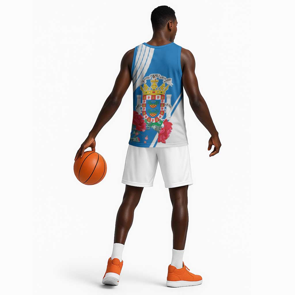 Melilla Spain Basketball Jersey Coat Of Arms With Map - African Pride
