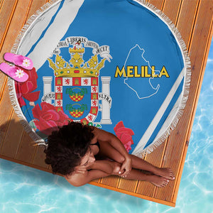 Melilla Spain Beach Blanket Coat Of Arms With Map