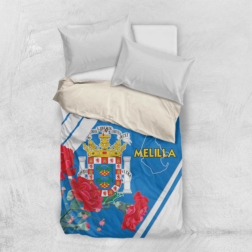 Melilla Spain Bedding Set Coat Of Arms With Map