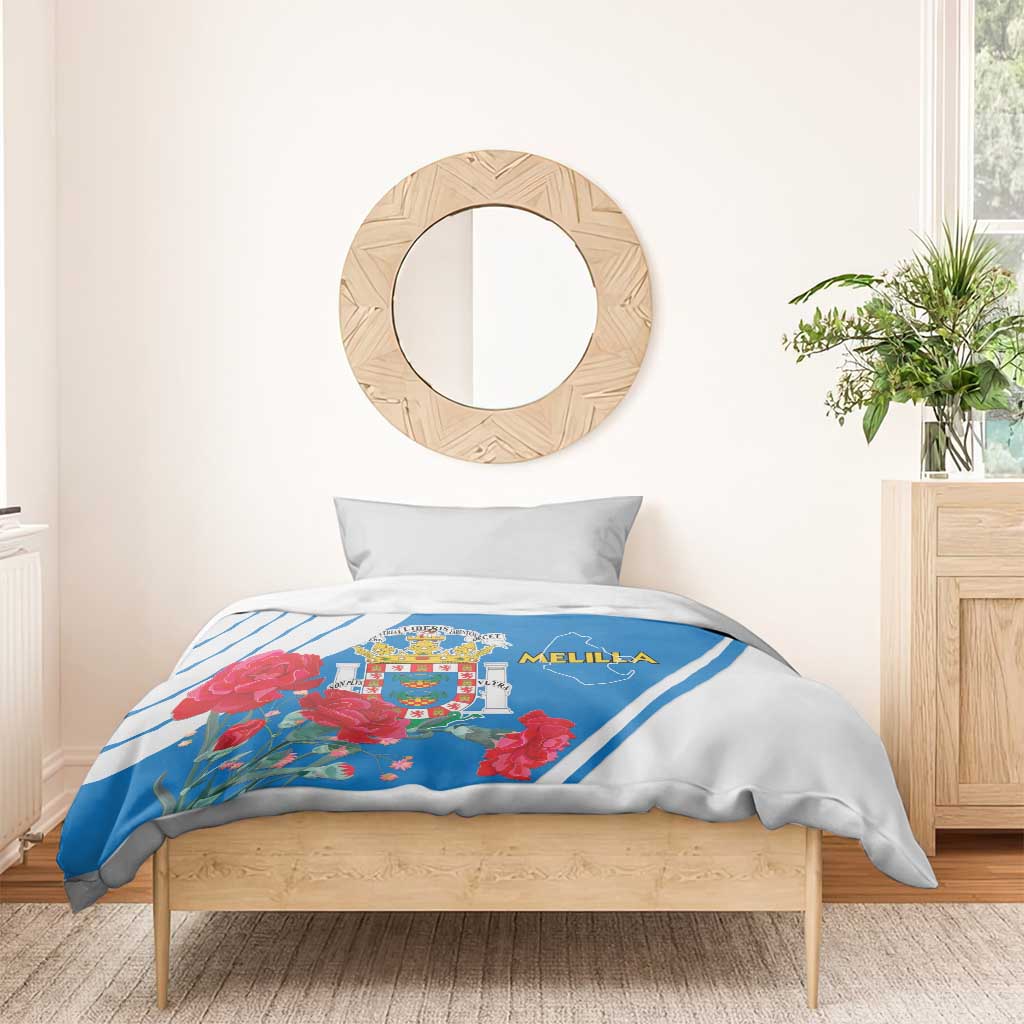 Melilla Spain Bedding Set Coat Of Arms With Map