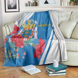 Melilla Spain Blanket Coat Of Arms With Map