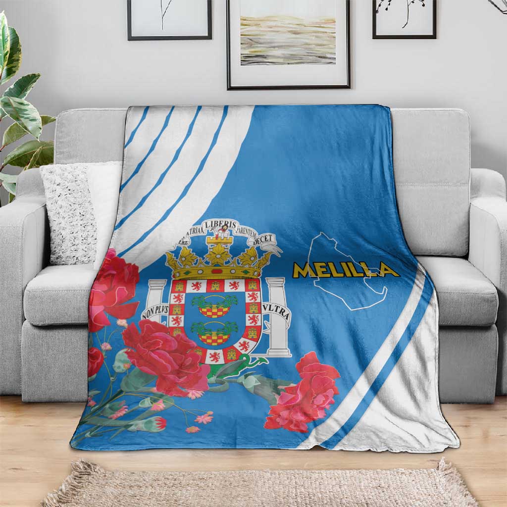 Melilla Spain Blanket Coat Of Arms With Map