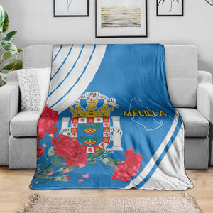 Melilla Spain Blanket Coat Of Arms With Map