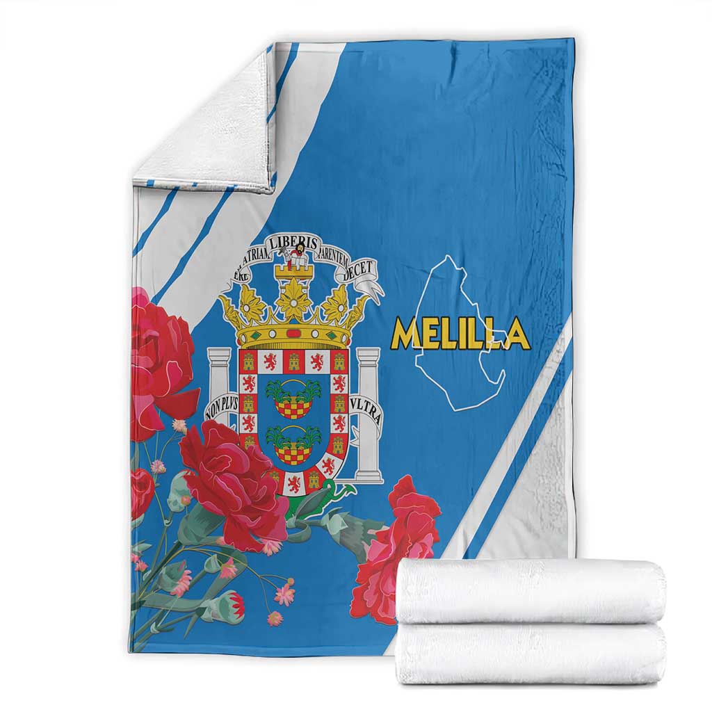 Melilla Spain Blanket Coat Of Arms With Map