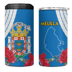Melilla Spain 4 in 1 Can Cooler Tumbler Coat Of Arms With Map