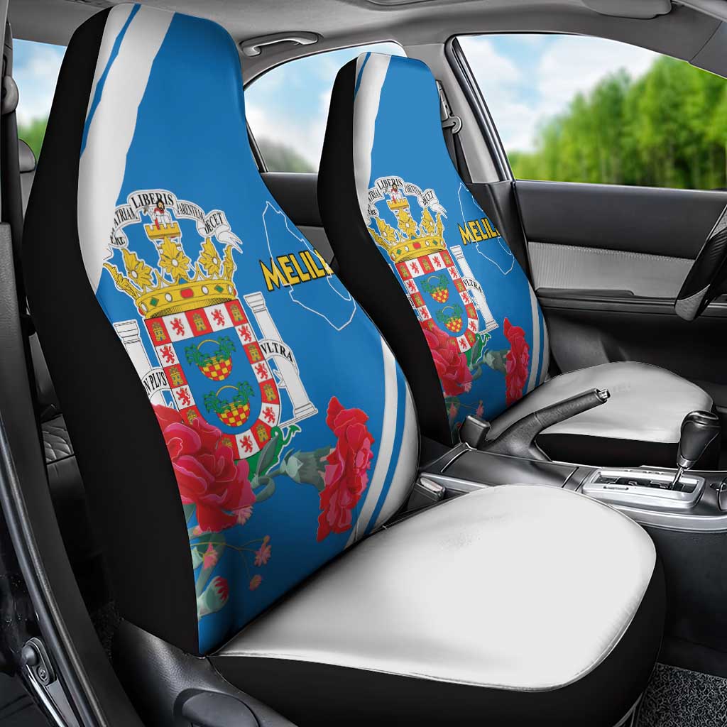 Melilla Spain Car Seat Cover Coat Of Arms With Map