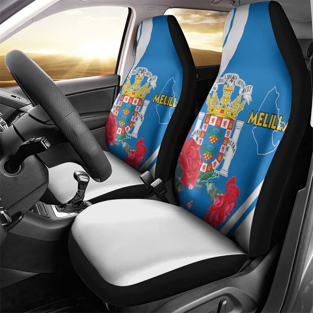 Melilla Spain Car Seat Cover Coat Of Arms With Map