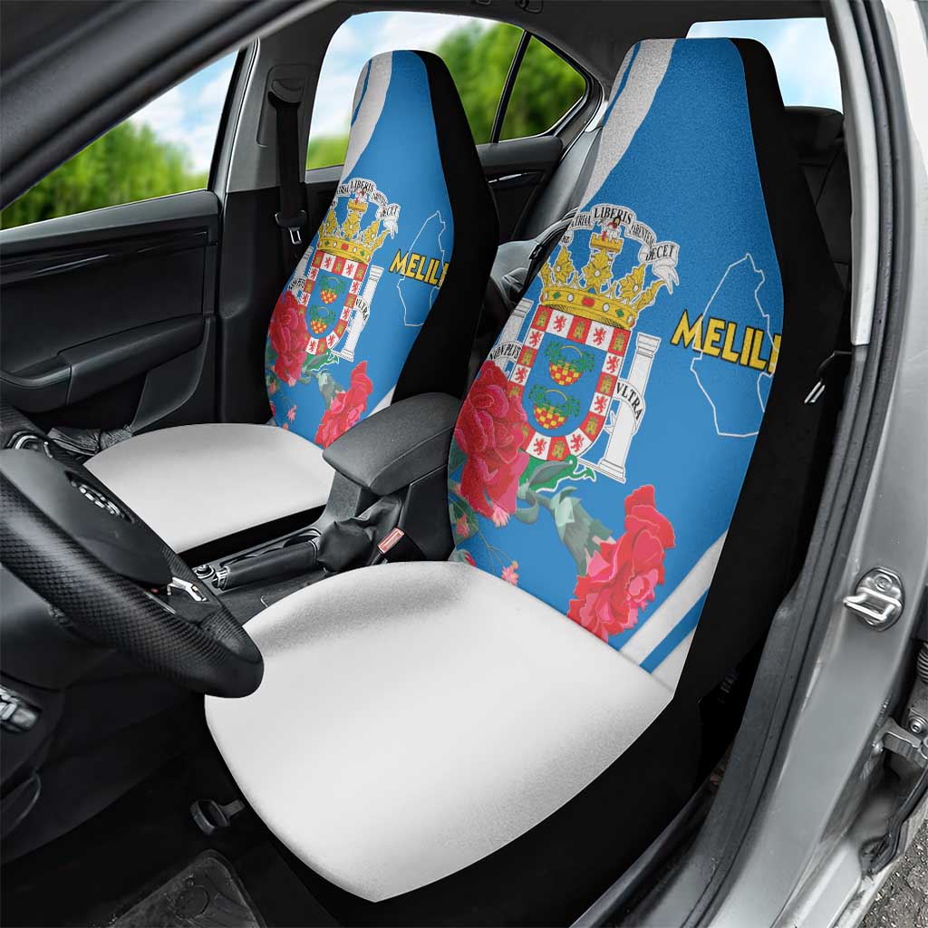 Melilla Spain Car Seat Cover Coat Of Arms With Map