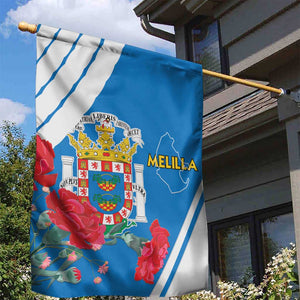 Melilla Spain Garden Flag Coat Of Arms With Map