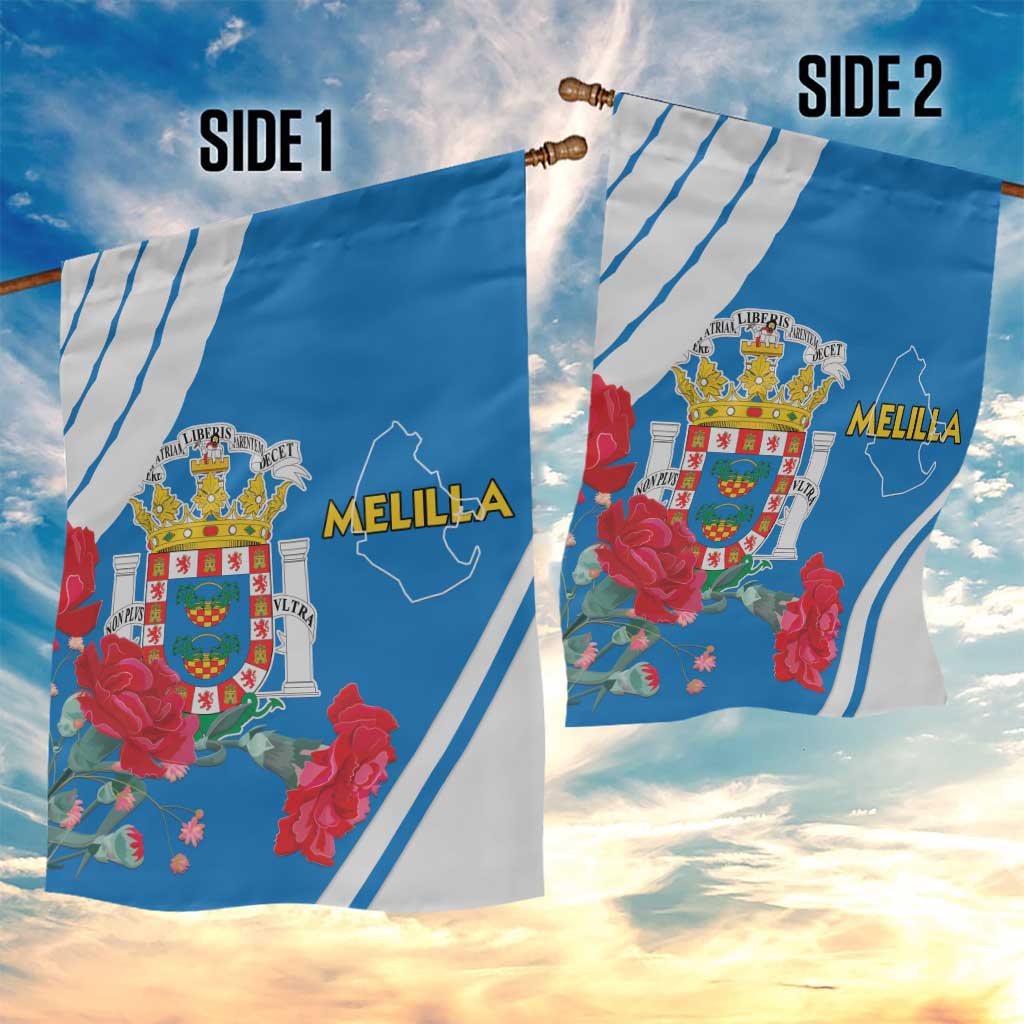 Melilla Spain Garden Flag Coat Of Arms With Map