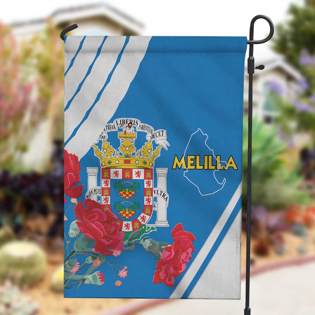 Melilla Spain Garden Flag Coat Of Arms With Map