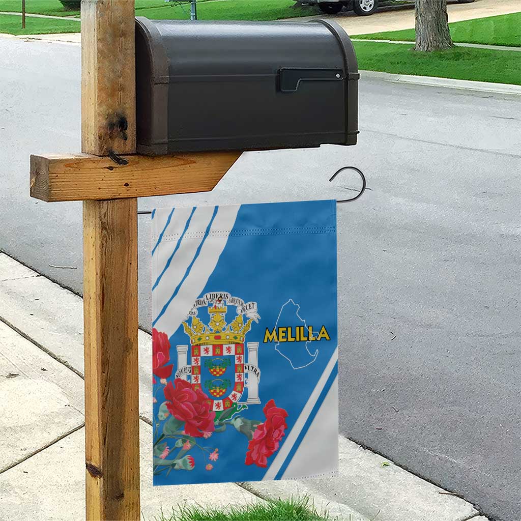 Melilla Spain Garden Flag Coat Of Arms With Map