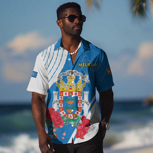 Melilla Spain Hawaiian Shirt Coat Of Arms With Map