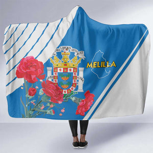 Melilla Spain Hooded Blanket Coat Of Arms With Map