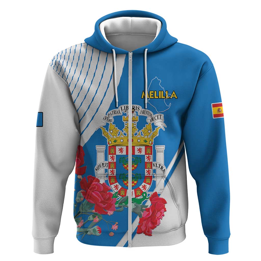 Melilla Spain Hoodie Coat Of Arms With Map