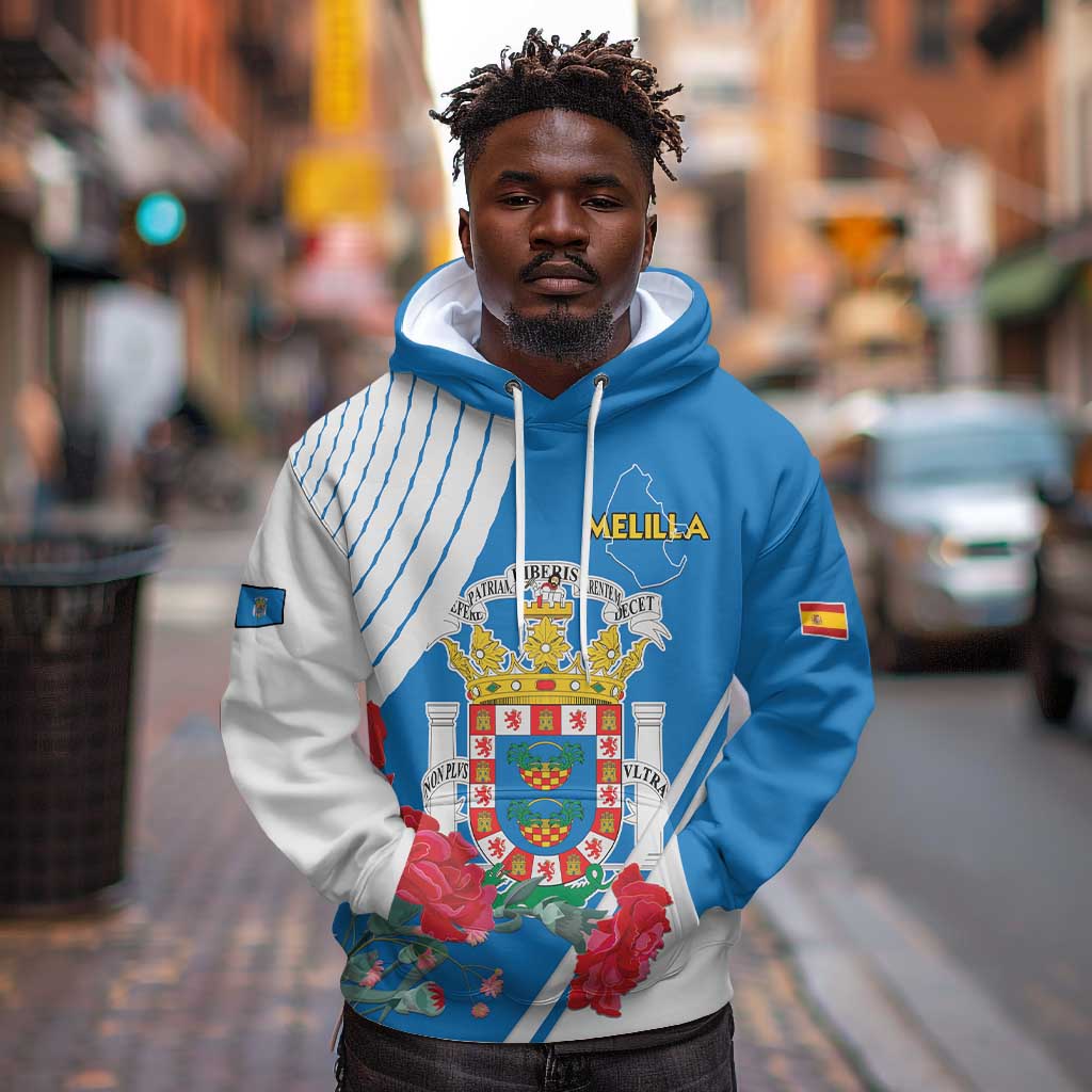 Melilla Spain Hoodie Coat Of Arms With Map