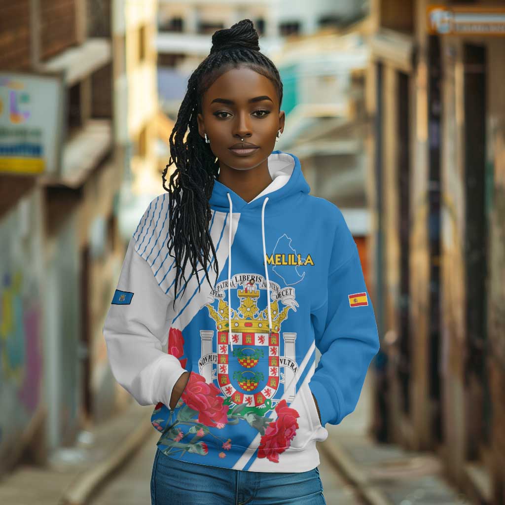 Melilla Spain Hoodie Coat Of Arms With Map