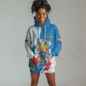 Melilla Spain Hoodie Dress Coat Of Arms With Map