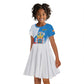 Melilla Spain Kid Short Sleeve Dress Coat Of Arms With Map