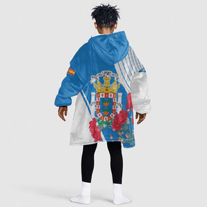 Melilla Spain Kid Wearable Blanket Hoodie Coat Of Arms With Map