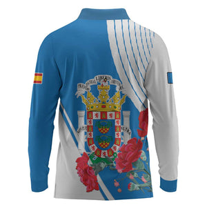 Melilla Spain Long Sleeve Polo Shirt Coat Of Arms With Map