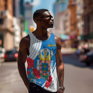 Melilla Spain Men Tank Top Coat Of Arms With Map
