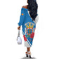 Melilla Spain Off The Shoulder Long Sleeve Dress Coat Of Arms With Map