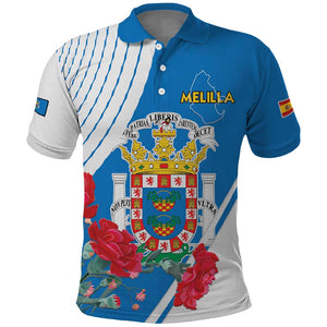 Melilla Spain Polo Shirt Coat Of Arms With Map