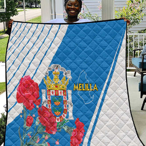 Melilla Spain Quilt Coat Of Arms With Map